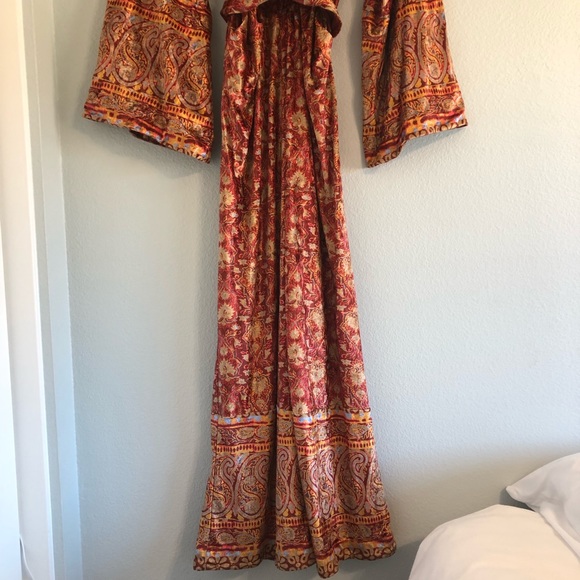 SOLD✨FREE PEOPLE Harper Velvet Printed One Piece Sangria Wine Jumpsuit (Medium) - Picture 10 of 13